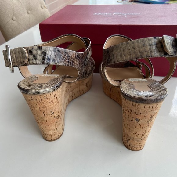 Salvatore Ferragamo Women Persy Wedges 9B - Picture 6 of 7